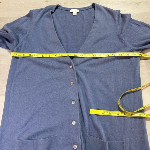 J.Jill Longline V front Button Cardigan,Cornflower Blue, Size Medium - Picture 9 of 11
